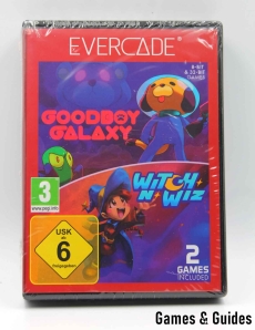 Blaze Evercade Cartridge #035+#036 Goodboy Galaxy/Witch n Wiz+Demons of Asteborg/Astebros