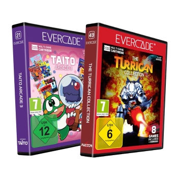 Blaze Evercade Catridge #21 Taito Arcade 3 + #49 Turrican Collection