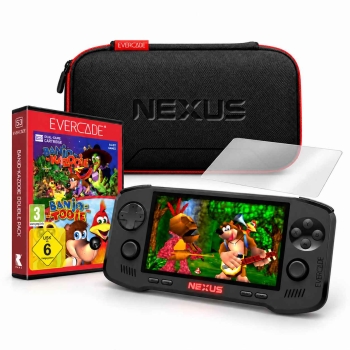 Blaze Evercade Nexus, Banjo Kazooie, Hardcase und Schutzfolie