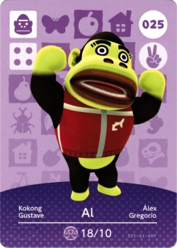 amiibo Animal Crossing Serie 1 Einzelkarte Nr. 025 (Kokong/Al)