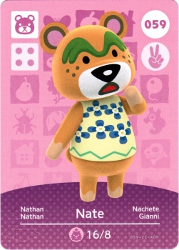 amiibo Animal Crossing Serie 1 Einzelkarte 059 (Nathan/Nate)
