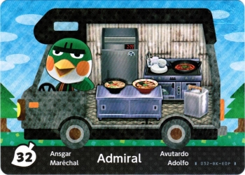 amiibo Animal Crossing New Leaf Einzelkarte 32 (Admiral/Marechal)